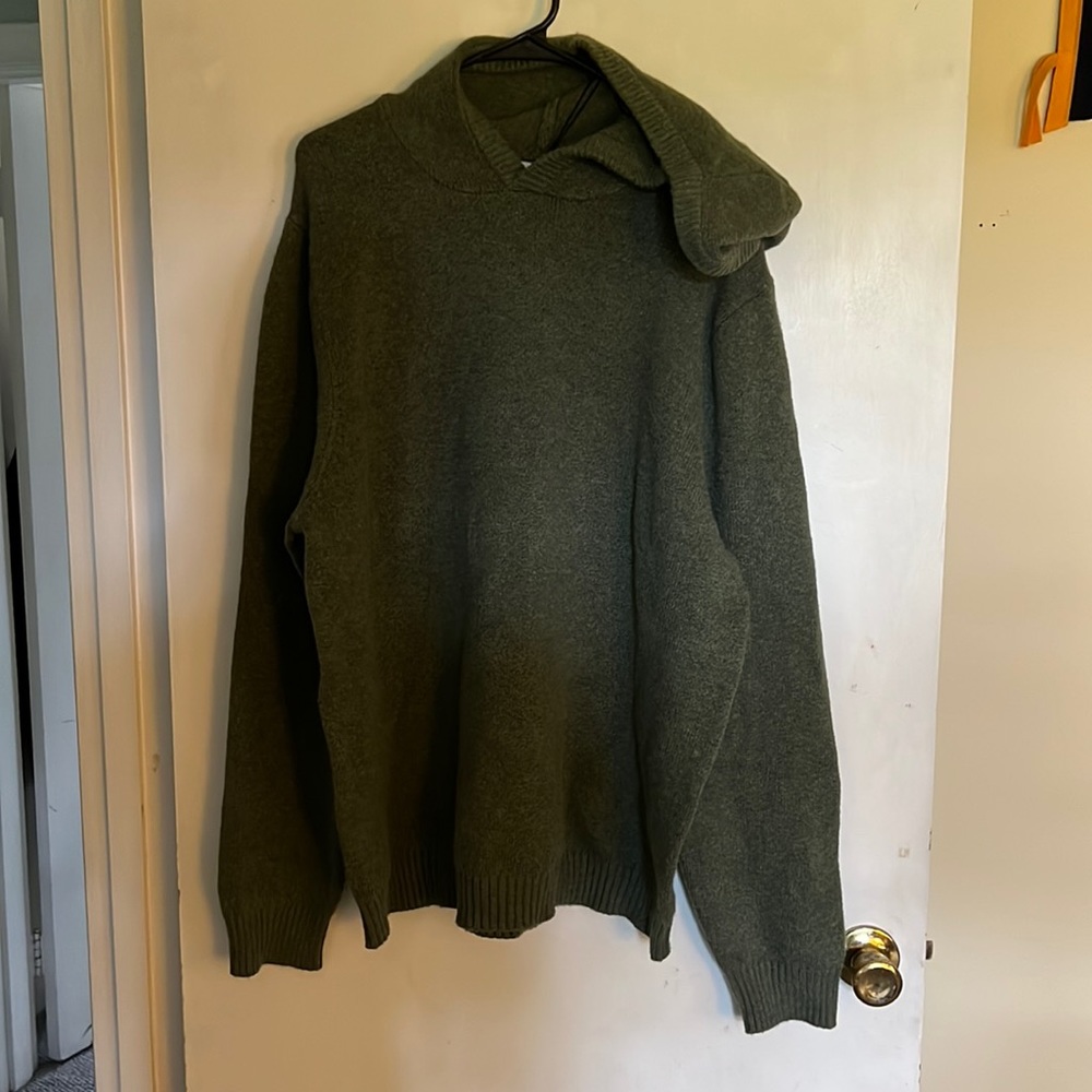 Goodfellow knit olive green hoodie - XL